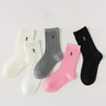 thumbnail image 1 of Eltusu Baby Girls Cotton Socks, Breathable Mid-Calf Five Pieces Comfy Spring Fall Socks Pink Size 1-3 T, 1 of 2