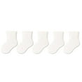 thumbnail image 1 of Eltusu Baby Girls Cotton Socks, Mid-Calf Five Pieces Soft Breathable Spring Fall Socks White Size 6-12 Months, 1 of 2