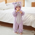thumbnail image 1 of Eltusu Baby Girls Flannel Jumpsuits, Long Sleeve Thermal Cosplay Soft Winter Rompers Purple Size 3 Months-4 T, 1 of 5