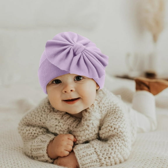 Eltusu Baby Girls Hats and Gloves Sets, 2 Pieces Warm Soft Beanies and Gloves Sets 0-6 Months Size cotton