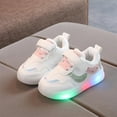 thumbnail image 1 of Eltusu Baby Girls Light up Sneakers, No Slip Lightweight PU Soft Athletic Shoes Pink Size 18-24 Months, 1 of 3