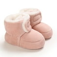 thumbnail image 1 of Eltusu Baby Girls Snow Boots, Soft No Slip Cotton Thermal Winter Booties Pink Size 6-9 Months, 1 of 7