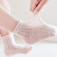 thumbnail image 1 of Eltusu Baby Girls Socks, Solid Color Soft Stretch Cotton Mid-Calf Socks Pink Size 6-12 Months, 1 of 4