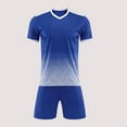 thumbnail image 1 of Eltusu Boys Athletic Outfit Sets, Short Sleeve Training Elastic Waistband Shirts and Shorts Sets Blue Size 6-8 T, 1 of 3