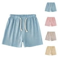 thumbnail image 1 of Eltusu Boys Athletic Shorts, Casual Solid Color Elastic Waistband Loose Fit Summer Shorts Light Blue Size 8 T, 1 of 3