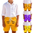 thumbnail image 1 of Eltusu Boys Beach Shorts, Fashion Elastic Waistband Funny Drawstring Summer Shorts Orange Size 10-12 T, 1 of 5