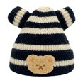 thumbnail image 1 of Eltusu Boys Beanie Hats, Bear Ear Warm Stretch Winter Kids Hats Black Size Free Size, 1 of 2