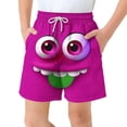 thumbnail image 1 of Eltusu Boys Board Shorts, Cartoon Elastic Waistband Funny Drawstring Swim Trunks Hot Pink Size 12-13T, 1 of 2