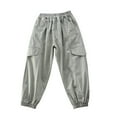 thumbnail image 1 of Eltusu Boys Cargo Pants, Casual Elastic Waist Sports Relaxed Fit Jogger Pants Green Size 4-14 T, 1 of 3