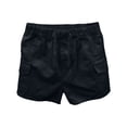 thumbnail image 1 of Eltusu Boys Cargo Shorts, Comfort Summer Elastic Waist Cotton Shorts with Pockets Black Size 4-5 T, 1 of 6