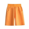 thumbnail image 1 of Eltusu Boys Cotton Athletic Shorts, Soft Sports Loose Fit Elastic Waist Summer Shorts Orange Size 6-7 T, 1 of 2