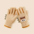 thumbnail image 1 of Eltusu Boys Cotton Gloves, Thermal Outdoor Windproof Stretch Winter Mittens Khaki Size 7-12 T, 1 of 2