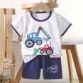 thumbnail image 1 of Eltusu Boys Cotton Outfit Sets, Summer Graphic Short Sleeve T-Shirts and Shorts Sets Multicolor Size 6 T, 1 of 4