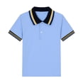 thumbnail image 1 of Eltusu Boys Cotton Polo Shirts, Comfy Pullover School Uniform Short Sleeve Collar Shirts Blue Size 3-4 T, 1 of 2