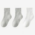 thumbnail image 1 of Eltusu Boys Cotton Socks, 3 Pieces Non Slip Stretch Athletic Mid-Calf Socks White Size 9-12 T, 1 of 7
