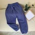 thumbnail image 1 of Eltusu Boys Cotton Sweatpants, Elastic Bottom Running Elastic Waist Solid Color Jogger Pants Blue Size 9-10 T, 1 of 2