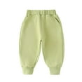 thumbnail image 1 of Eltusu Boys Cotton Sweatpants, Solid Color Relaxed Fit Elastic Waist Casual Kids Joggers Green Size 3-4 T, 1 of 5