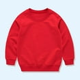 thumbnail image 1 of Eltusu Boys Cotton Sweatshirts, Casual Crew Neck Solid Color Long Sleeve Fall Tops Red Size 9-10 T, 1 of 3