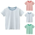 thumbnail image 1 of Eltusu Boys Cotton T-Shirts, Crew Neck Summer Pullover Breathable Short Sleeve Tops Blue Size 2-10 T, 1 of 3