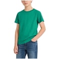 thumbnail image 1 of Eltusu Boys Cotton T-Shirts, Crewneck Summer Pullover Solid Color Tee with Short Sleeve Green Size 9-10 T, 1 of 6