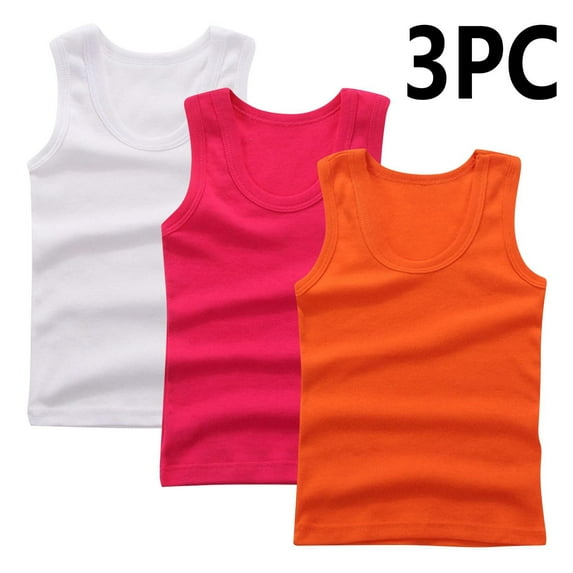 Eltusu Boys Cotton Tank Tops, Breathable 3 Pieces Sleeveless Basic Summer Vest Shirts Red Size 3-4 T