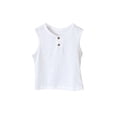 thumbnail image 1 of Eltusu Boys Cotton Tank Tops, Soft Crew Neck Button Sleeveless Summer Tops White Size 12-24 Months, 1 of 8
