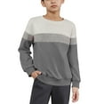 thumbnail image 1 of Eltusu Boys Crewneck Sweatshirts, Casual Pullover Loose Fit Long Sleeve Spring Fall Tops Gray Size 5-6 T, 1 of 3