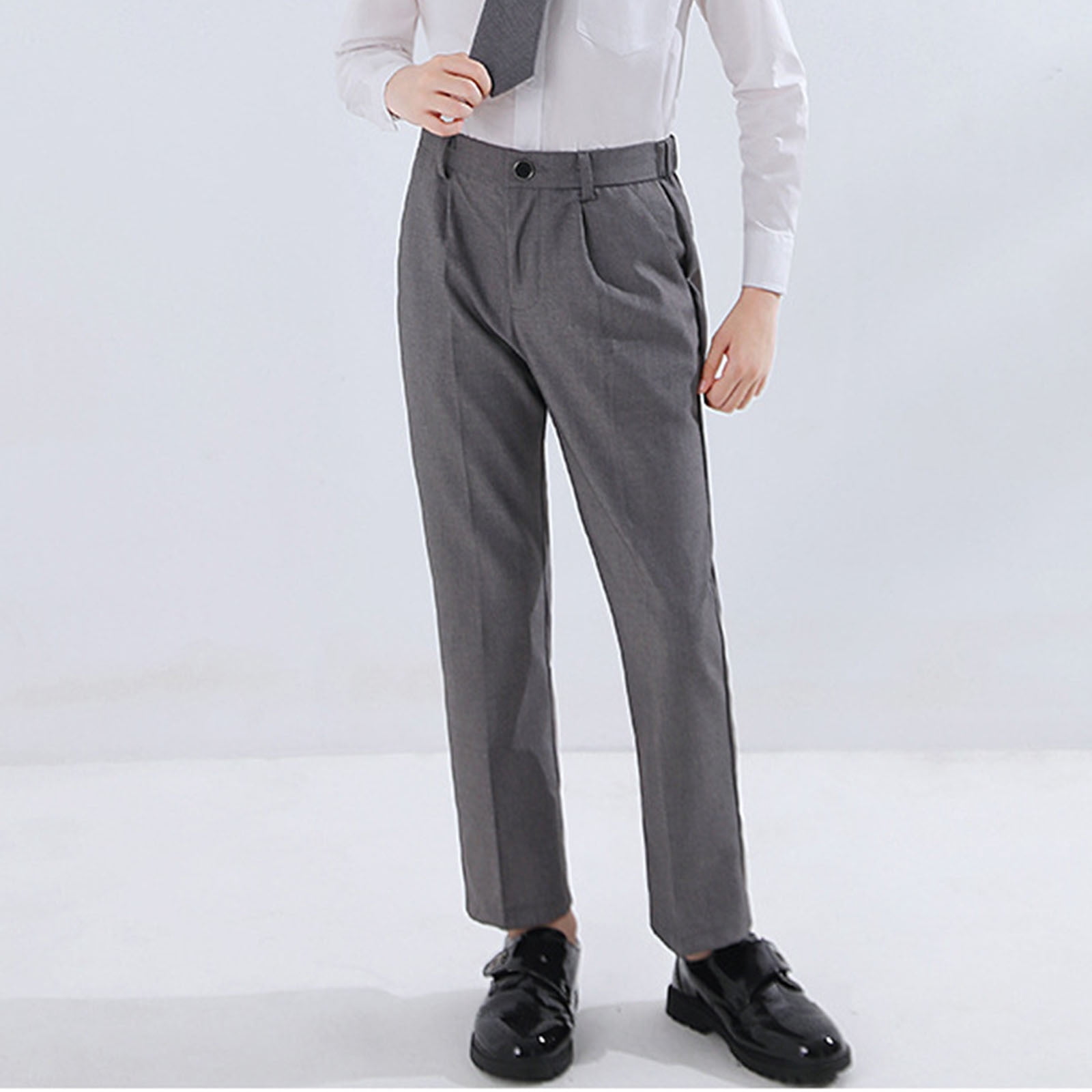 Brown Straight Legged Boy Dress Pants main image 0