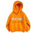 thumbnail image 1 of Eltusu Girls Fall Hoodies, Cotton Pullover Spring Fall Long Sleeve Girls Sweatshirts Orange Size 6 T, 1 of 2