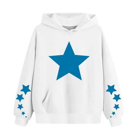 Eltusu Boys Fall Hoodies, Long Sleeve Loose Printed Pullover Boys Sweatshirts White Size 9-10 T
