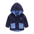 thumbnail image 1 of Eltusu Boys Fleece Jackets with Pockets, Stand-up Collar Hooded Mid-weight Warm Winter Outerwear Navy Size 8 T, 1 of 8