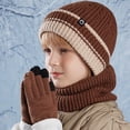 thumbnail image 1 of Eltusu Boys Hats Scarves Gloves Sets, Breathable 3 Pieces Winter Beanies Scarves Mittens Sets 4-10 T Size Acrylic, 1 of 2