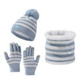 thumbnail image 1 of Eltusu Boys Hats Scarves Gloves Sets, Outdoor Pompom Thermal Beanies Scarves Mittens Sets 1-6 T Size Acrylic, 1 of 4