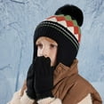 thumbnail image 1 of Eltusu Boys Hats Scarves Gloves Sets, Winter 3 Pieces Outdoor Beanies Scarves Mittens Sets 4-10 T Size Acrylic, 1 of 4