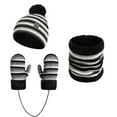 thumbnail image 1 of Eltusu Boys Hats Scarves Gloves Sets, Winter Striped 3 Pieces Beanies Scarves Mittens Sets Free Size Size Acrylic, 1 of 5