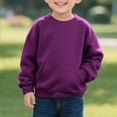 thumbnail image 1 of Eltusu Boys Hoodies, Casual Solid Color Sports Pullover Long Sleeve Sweatshirts Purple Size 7-8 T, 1 of 4