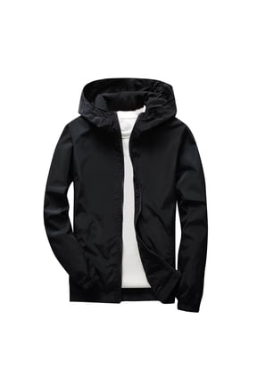 Boys Jackets with Zipper, Lightweight Waterproof Windproof Long Sleeve Spring Fall Outerwear Black Size 8T