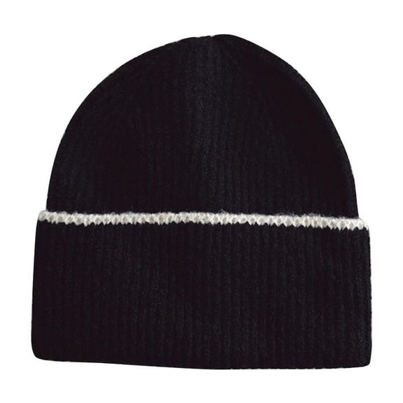 Eltusu Boys Knitting Beanies, Thermal Casual Soft Stretch Winter Hats Black Size 2-6 T