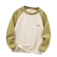 thumbnail image 1 of Eltusu Boys Long Sleeve Tops, Casual Crewneck Soft Thermal Spring Fall Undershirts Green Size 11-12 T, 1 of 2
