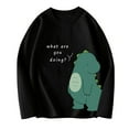 thumbnail image 1 of Eltusu Boys Long Sleeve Tops, Cotton Pullover Crew Neck 2025 Graphic Tees Black Size 9-10 T, 1 of 2