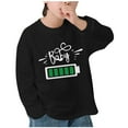 thumbnail image 1 of Eltusu Boys Long Sleeve Tops, Pullover Cotton Crew Neck Fashion Graphic Tees Black Size 8 T, 1 of 3