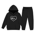 thumbnail image 1 of Eltusu Boys Outfit Sets, Long Sleeve Relaxed Fit Elastic Bottom Two Pieces Hoodies and Sweatpants Sets Black Size 5-6 T, 1 of 3