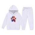 thumbnail image 1 of Eltusu Boys Outfit Sets, Two Pieces Printed Long Sleeve Relaxed Fit Hoodies and Sweatpants Sets White Size 5-6 T, 1 of 3