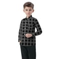 thumbnail image 1 of Eltusu Boys Plaid Shirts, Lightweight Casual Lapel Collar Breathable Button-Down Shirts Dark Gray Size 7-8 T, 1 of 3
