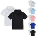 thumbnail image 1 of Eltusu Boys Polo Shirts, Short Sleeve Two Pieces Soft Pullover Collar Shirts Black Size 1-13 T, 1 of 8