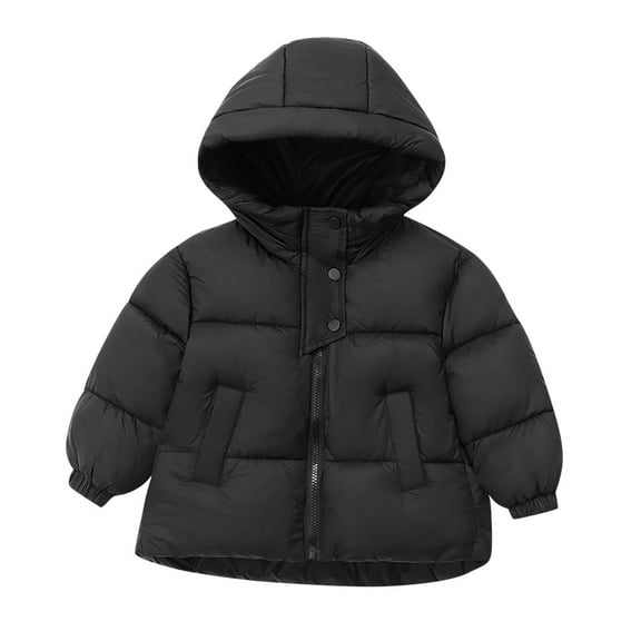 Eltusu Boys Puffer Jackets, Cotton Windproof Waterproof Thermal Winter Coat Black Size 8 T