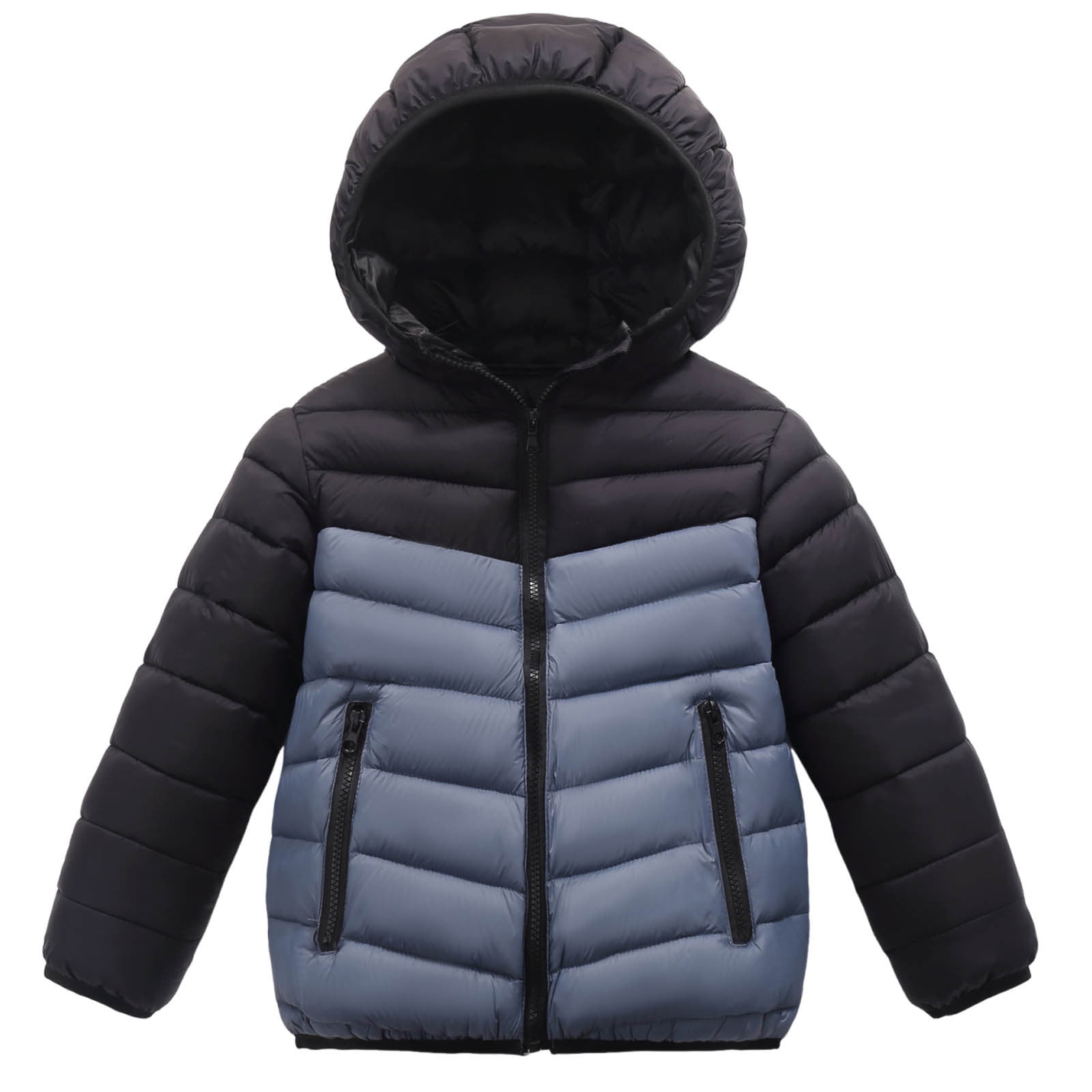 Boys Puffer Jackets, Waterproof Zipper Windproof Warm Winter Coat Gray Size 8-9T