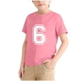 thumbnail image 1 of Eltusu Boys Short Sleeve Tops, Pullover Summer Crew Neck Athletic Kids T-shirts Pink Size 13-14 T, 1 of 3