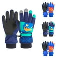 thumbnail image 1 of Eltusu Boys Ski Gloves, Cotton Outdoor Stretch Waterproof Winter Mittens Navy Size 4-13 T, 1 of 3