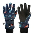 thumbnail image 1 of Eltusu Boys Ski Gloves, Waterproof Stretch Cotton Skating Winter Mittens Navy Size 4-13 T, 1 of 2